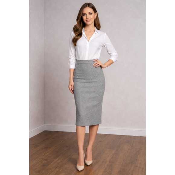Love culture Dresses & Skirts - Love culture Pencil knitted knee length skirt in Gray